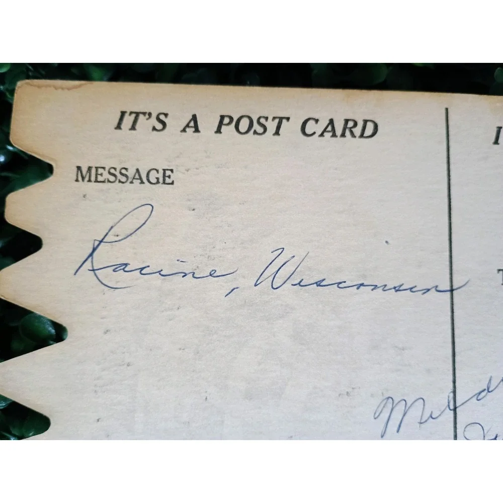 Vintage 1957 Plak Kard Humorous Office Sign Postcard Work Humor Racine Wisconsin